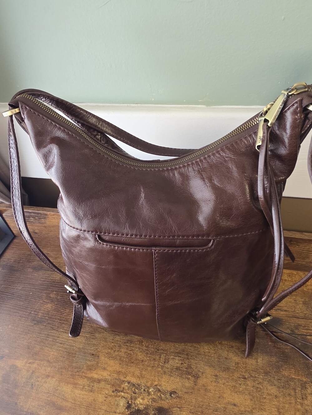 HOBO Dark Brown Leather Hobo Crossbody Bag - Picture 2 of 7